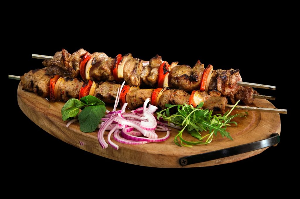 skewer, kebab, barbecue-food